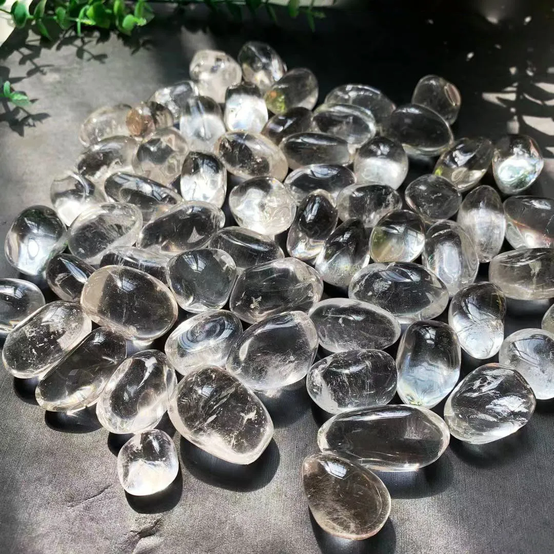 Kindfull Wholesale Natural polished quartz Clear Quartz  Hand Crafted  Clear quartz Tumbled Stone For Healing