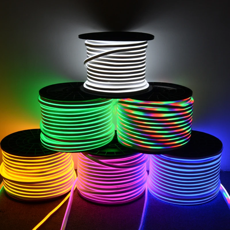 Оптовая продажа 120LED RGB неоновая лампа Гибкая SMD2835 наружная декоративная лента освещение медный корпус IP67 Flex 12 В светодиодный неоновый свет