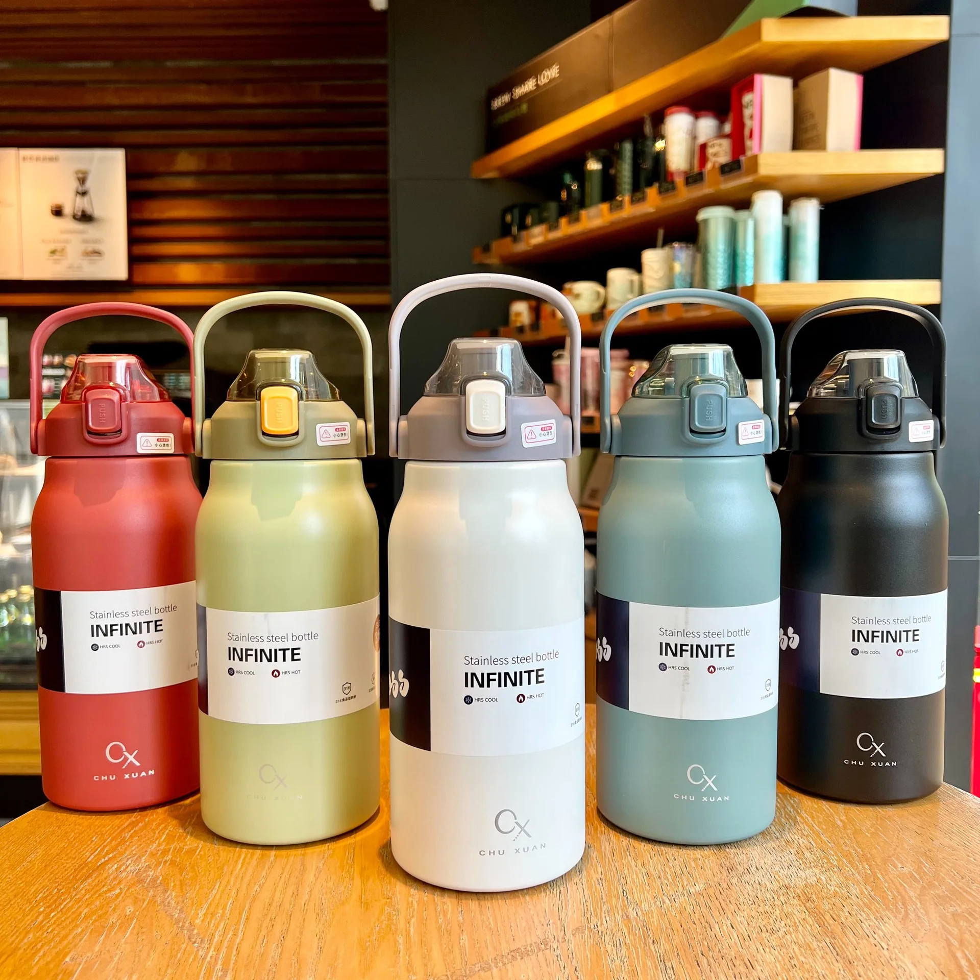 Large Capacity 1700ml Double Wall Vacuum Insulated Travel Tumbler with Straw Sport Stainless Steel Tumbler