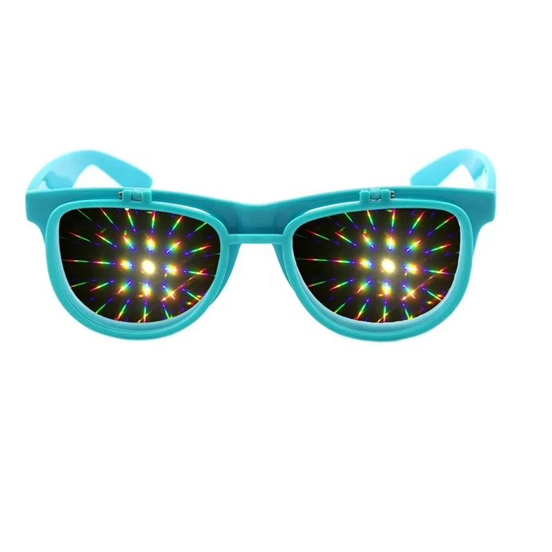 
Promotional Gifts With Logo Custom Glasses Hologram Plastic Diffraction Glasses Flip Up Double Effect 