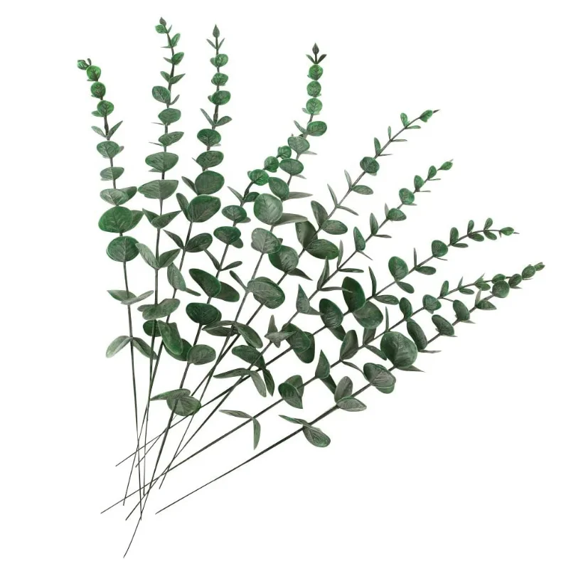 Single Real Touch Artificial Eucalyptus Plant for Weeding Decoration