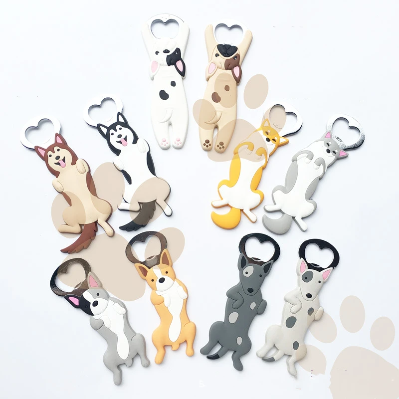 Magnetic Refrigerator Bottle Opener Cartoon Cat Dog Beer Bottle Opener Cat Fridge Magnets Kitchen Bar Tools Home Decoration