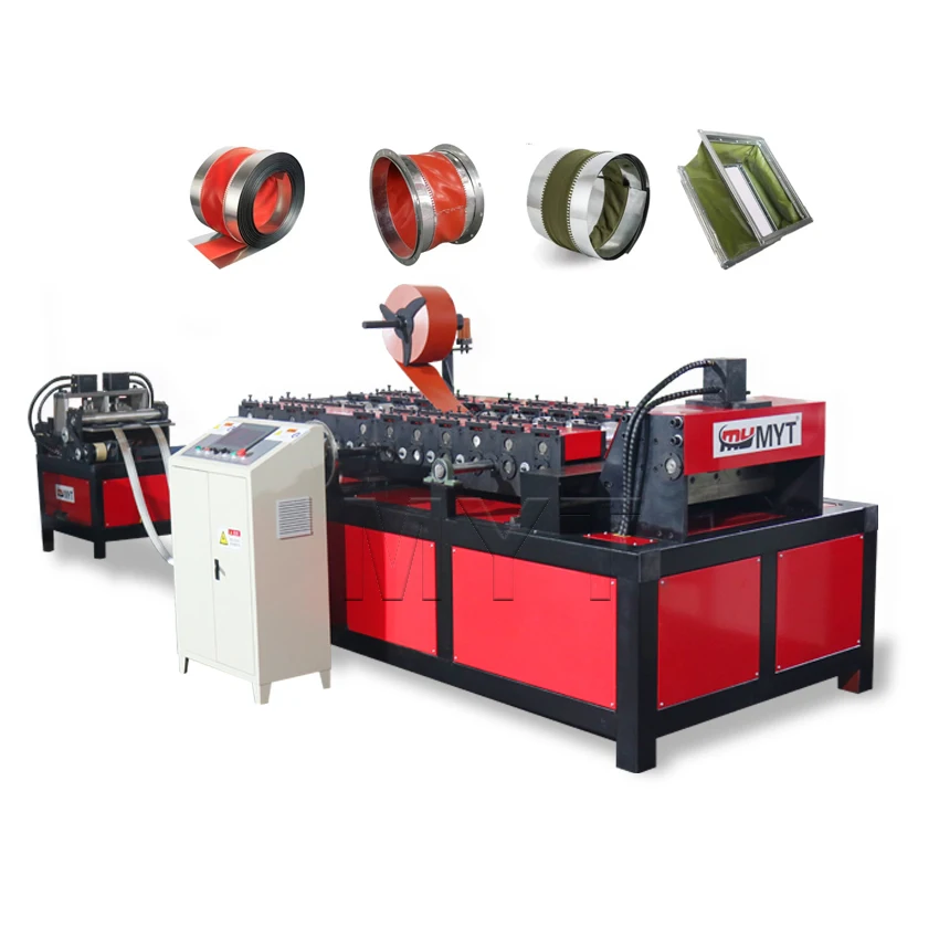 MYT Design HVAC system galvanized steel PVC flexible duct connector roll forming machine