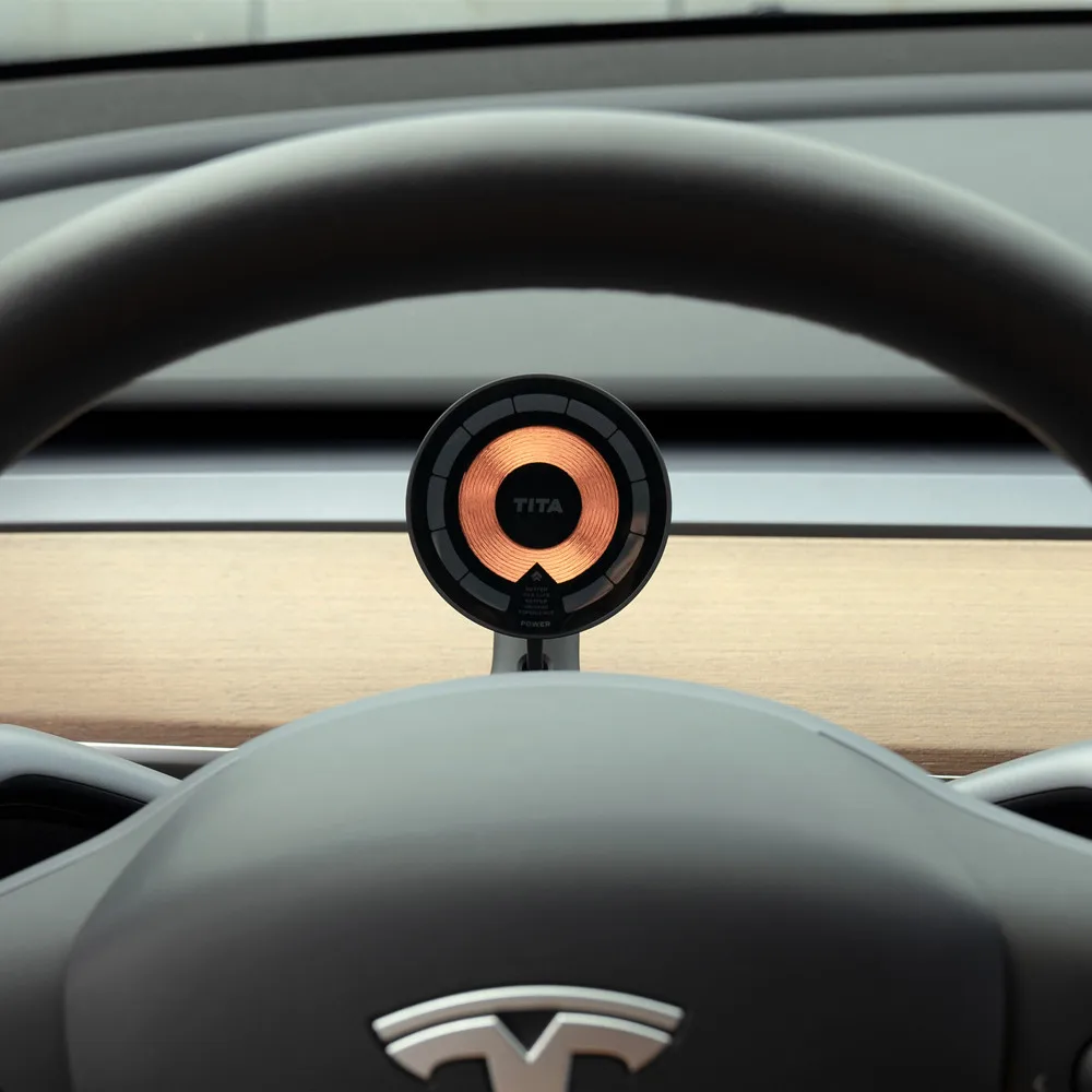 Tes la accessories  Wireless Car Mount Charger for Model 3 / Y Magnetic Phone Holder Fast Charging Cooling Fan Magnet Charger