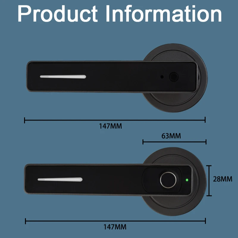 Amazon Hot Selling Aluminum Alloy Smart Door Lock Smart Door Handle Electronic Fingerprint Lock with APP