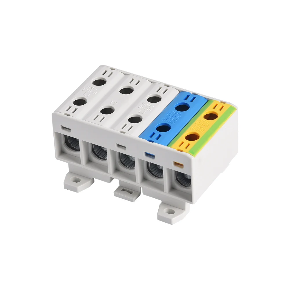 CB CE ROHS Approved 5 Poles Distribution Terminal Block 2.5-50mm2 OTL Terminals 160A 1000V Din Rail Terminal Block