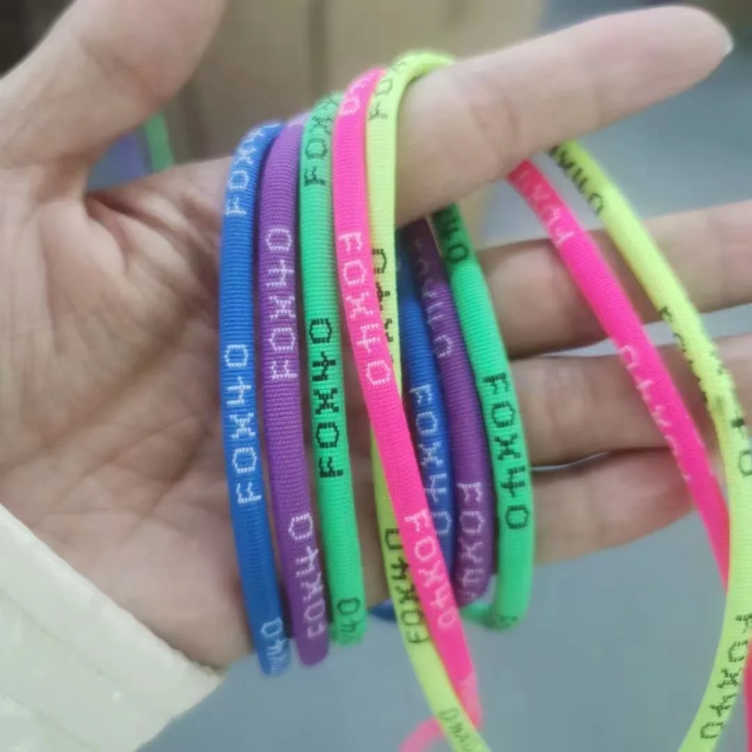 Custom drawstring cord  for sports pants waist rope hoodie drawcord with logo