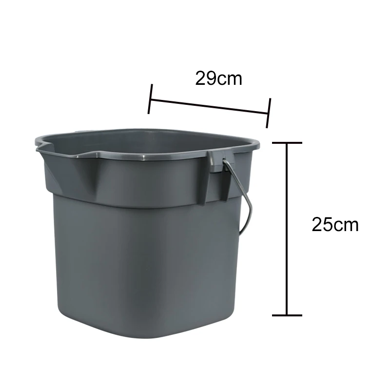 10QT/9500ml Bucket Household Plastic Bucket with Custom Logo Square Bucket Detergent Pail