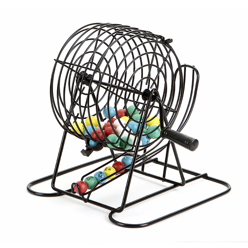 Traditional Bingo Lotto Lottery Family Game Set Cage Balls Cards Counters Party Bingo Game Lucky Balls Game
