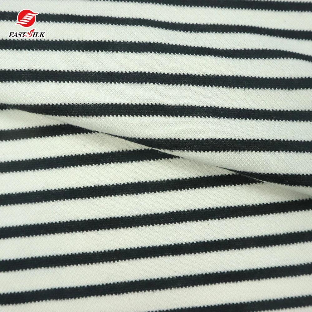 Textiles Wholesale TC cotton polyester knitted jersey stripe ponti punto de roma garments sportswear fabrics for dresses
