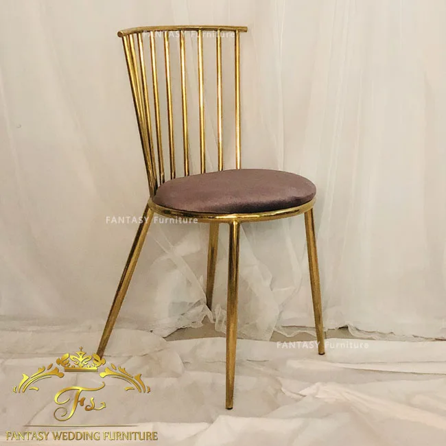 Luxury pink velvet stainless steel event chairs