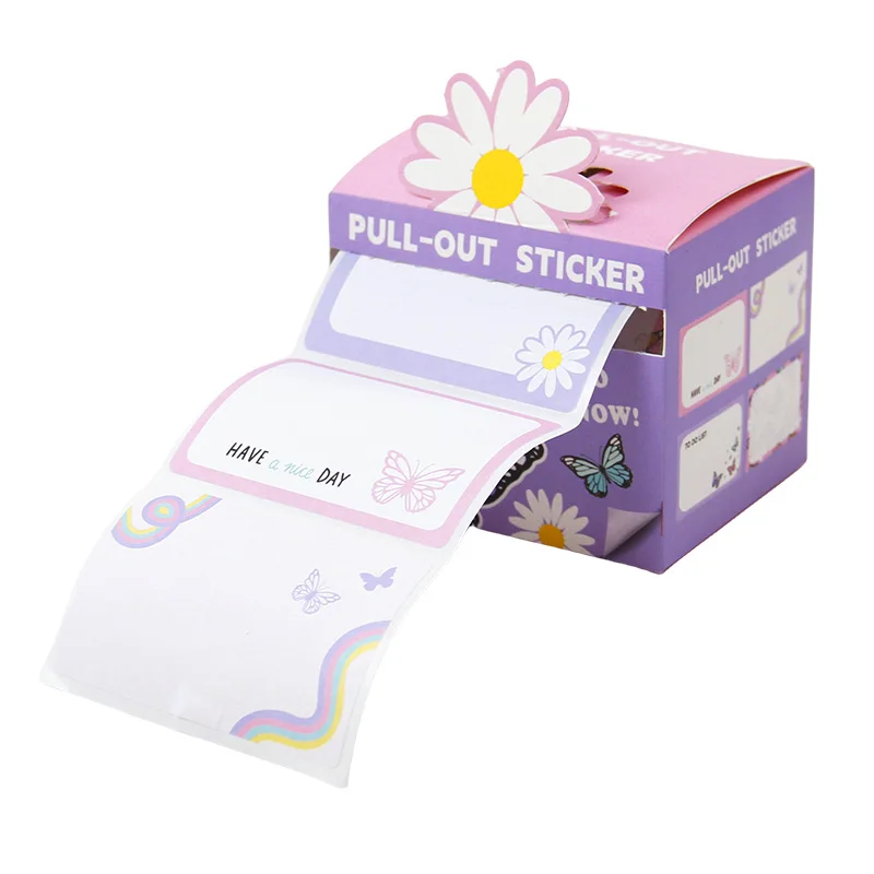 Colorful Pull-Out Sticker Boxes - Cat, Dog, Butterfly, and Unicorn Themes, Kid-Friendly Material, Stationery for All Ages