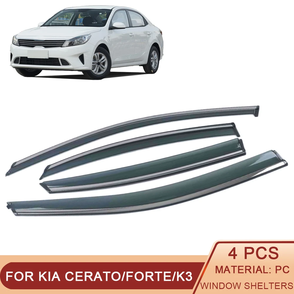 For KIA K3 Forte Cerato 2008-2022 Car Window Sun Rain Shade Visors Shield Shelter Protector Cover Frame Exterior Accessories