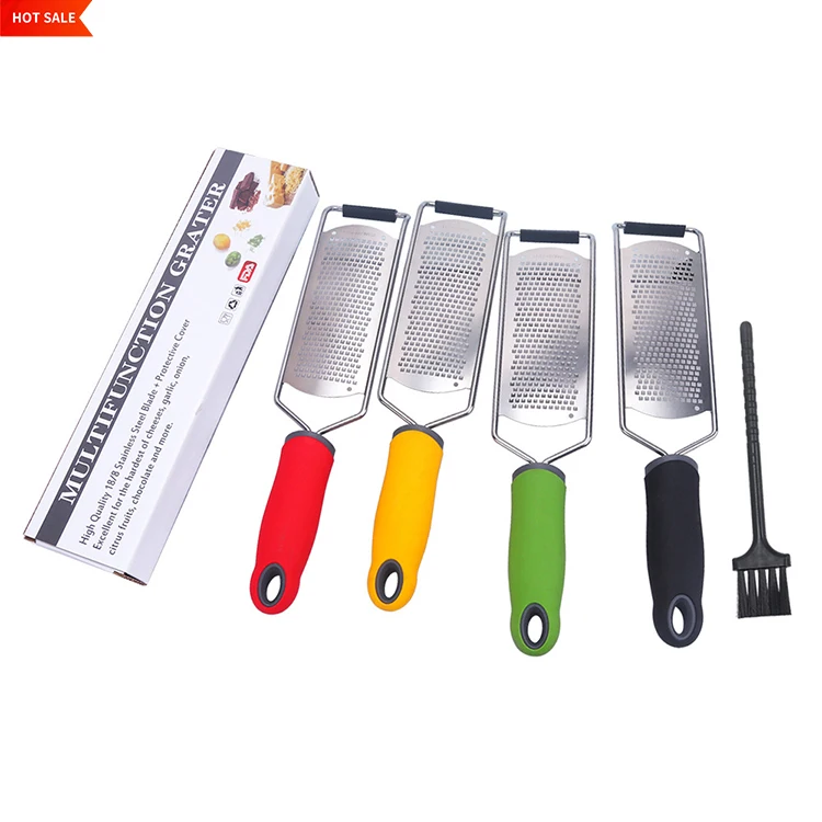 Kitchen Tool Stainless Steel Premium Flat Mini Citrus Lemon Zester & Cheese Grater Shredder