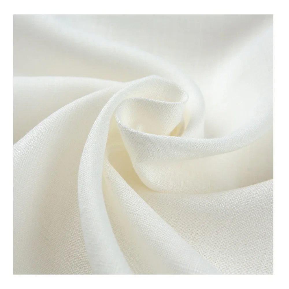 185 GSM 100% льняная мягкая ткань оптическая белая высококачественная ткань оптом рулон ткани для одежды дышащая ткань