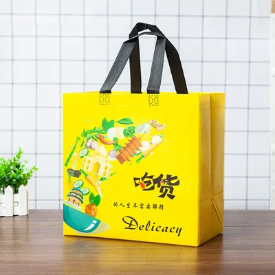 Wholesale Custom Printed Eco Friendly Recycle Reusable Grocery PP Laminated Non Woven Fabric Tote Shopping Bags