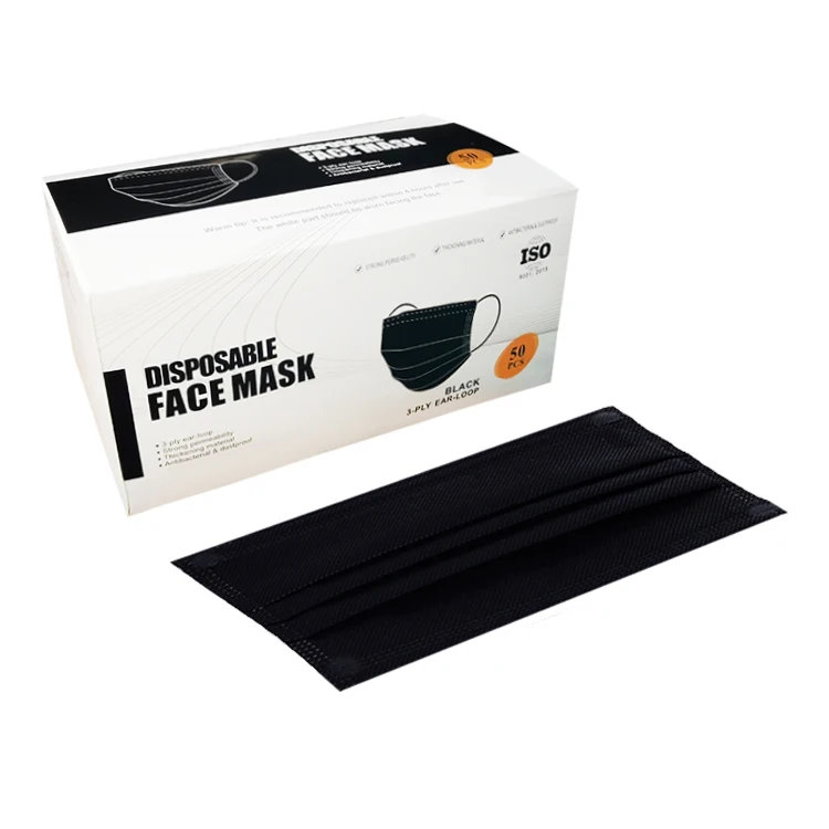 
 Индивидуальные черные одноразовые черные индивидуализированные маски для лица с логотипом  