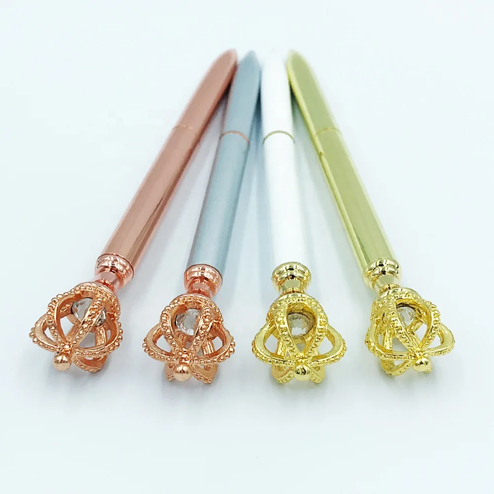 Best Selling Personalised Metal King Queen Crown Top Ball  Pen For Lady