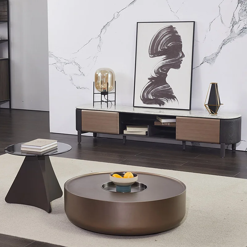 Modern Marble Top Tv Cabinet Stand Unit For Living Room 70inches Luxury Floating Meuble Tv Noir Suspended Tv Rack
