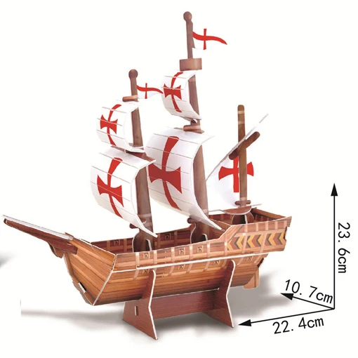 Educational Toys 3D Model Vessels Boat Puzzles Sailing Vessel 3D Jigsaw Puzzles Chinese Santa Maria for Children DIY