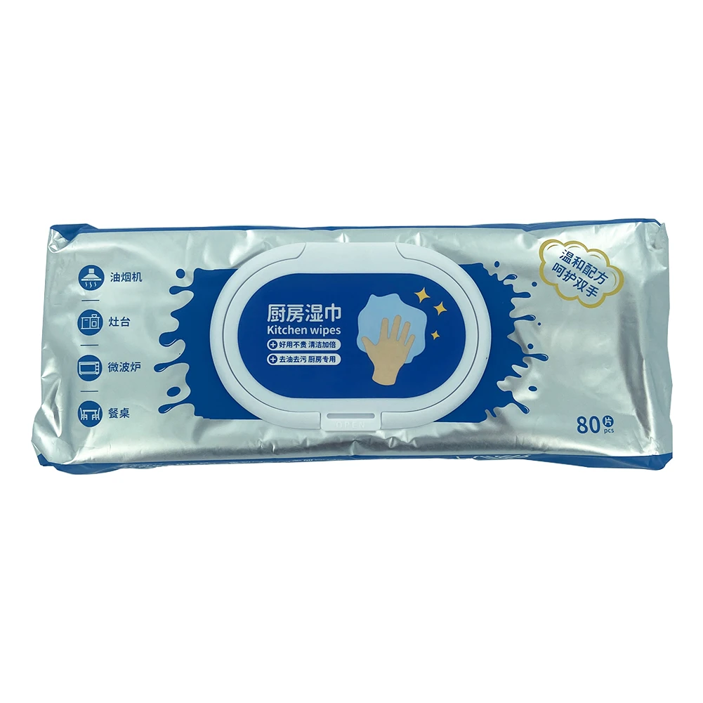 80pcs Wholesale Household Nonwoven Kitchen Cleaning Wet Wipe