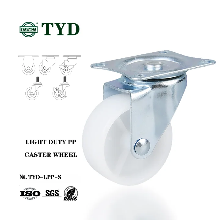 furniture caster wheel swivel style PP caster wheel 1/1.25/1.5/2/2.5/3 inch plastic wheels for furniture