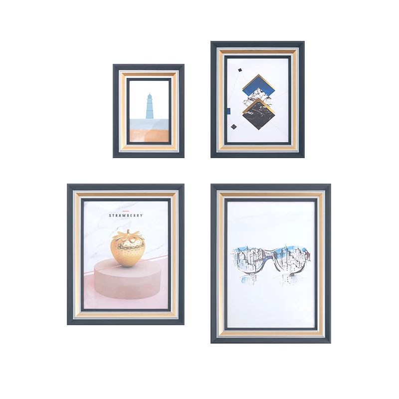 Modern Simple Hot Sale Wall Mounting Tabletop Display 4x6 5x7 6x8 8x10 Wooden Ps A4 Photo Picture Frame Black