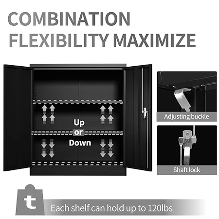 Steel Storage Cabinet Metal Steel Cabinet 2 Door Storage Cabinet with adjustable shelves