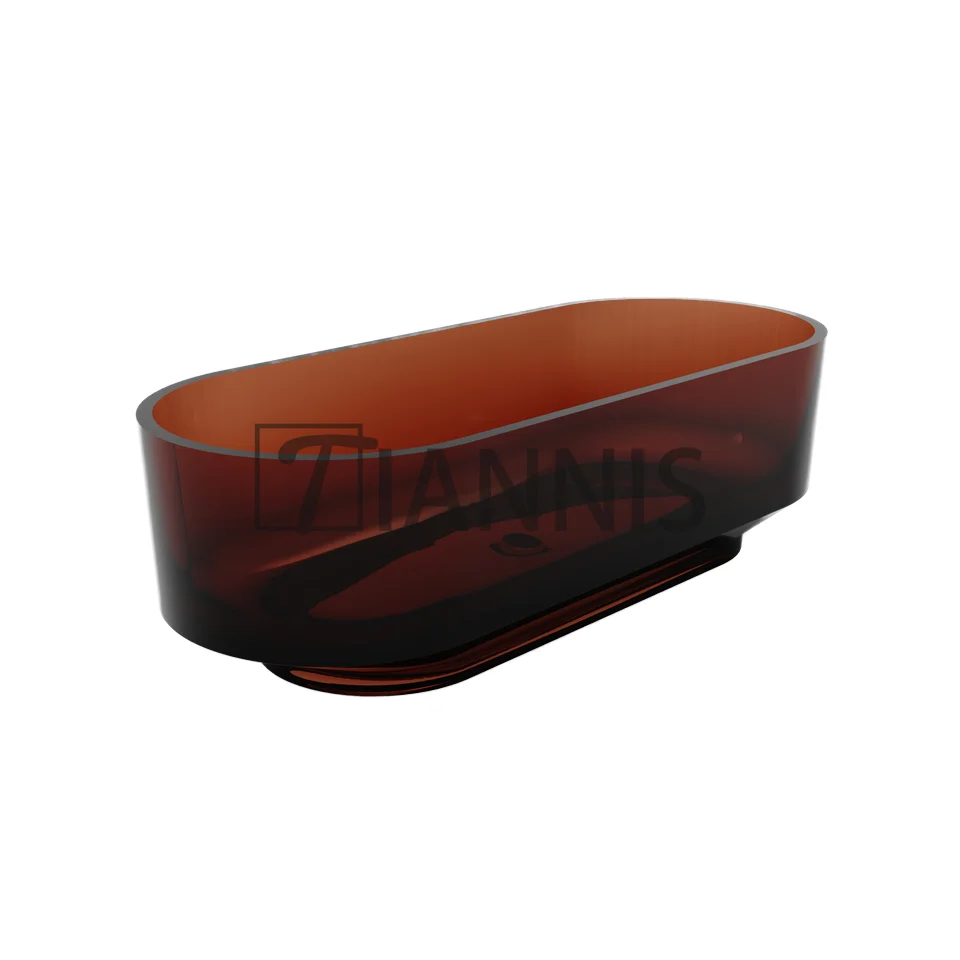 Transparent Bathtub High Quality Wholesale Crystal Various Colorful Selective Resin Clear Glass Wash Bathtub
