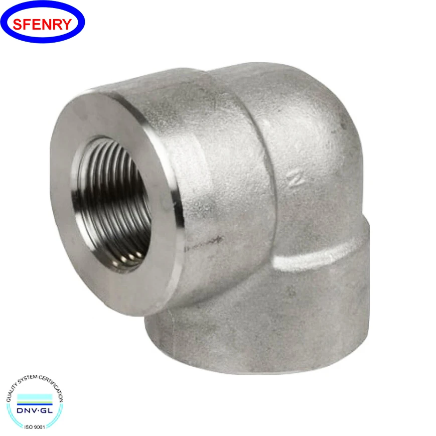 Sfenry Standard ASME B16.11 Threaded Class 3000 / 6000 / 9000 Pipe Fittings NPT 90 Degree Elbow
