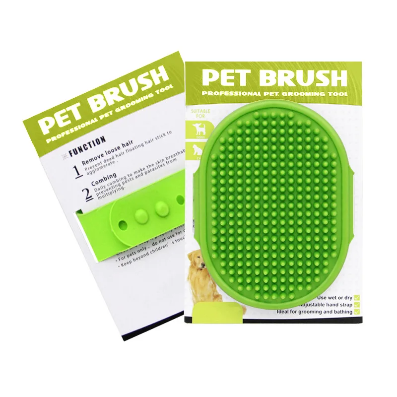 Wholesale  Pet Bath Quality Cleaning TPR Fiber Dog Pet Grooming Brush