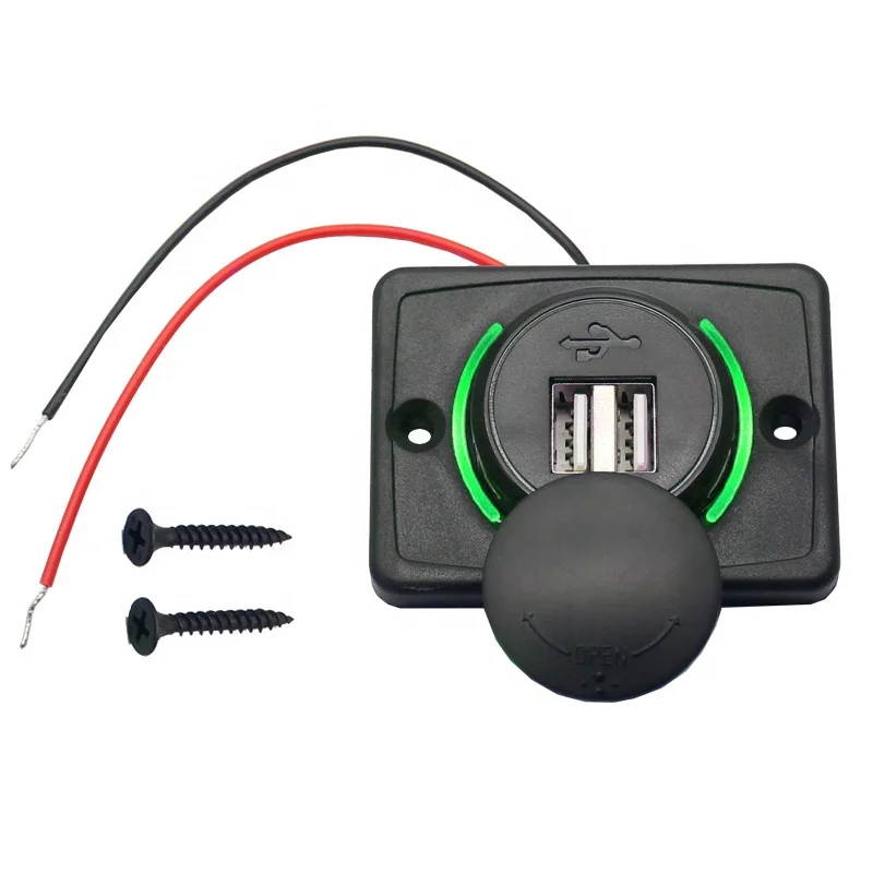 12V 24V Surface Panel Mount Dual 3.1A Car Bus Seat USB Charger