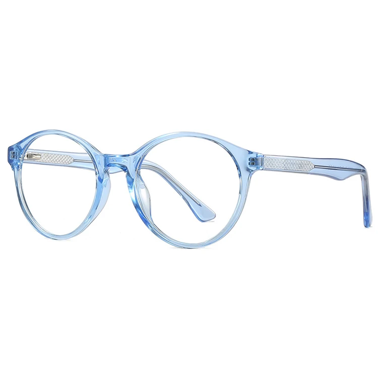 DOISYER Metal frame unisex hand pink transparent retro round anti blue light filter blocking glasses for women