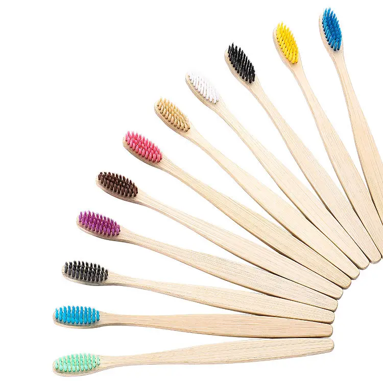 Wholesale Bamboo Toothbrush 100% Organic Soft Toothbrush with Custom Logo Eco Friendly Bamboo Toothbrush for Kids and Adults