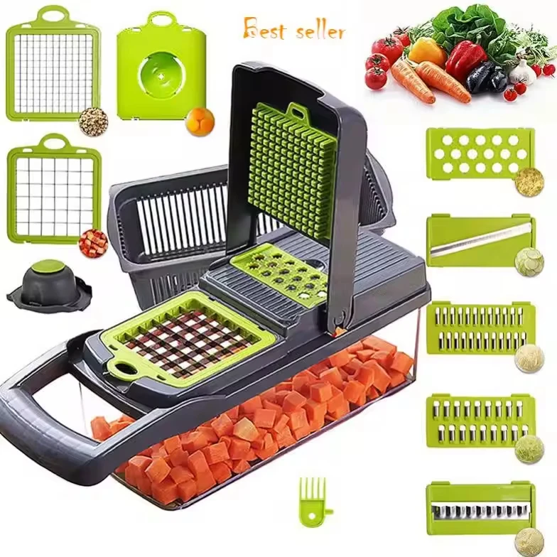 Wholesale 14 In 1 Multi-functional Vegetable Chopper Handheld Manual Kitchen Potato Veggie Grater