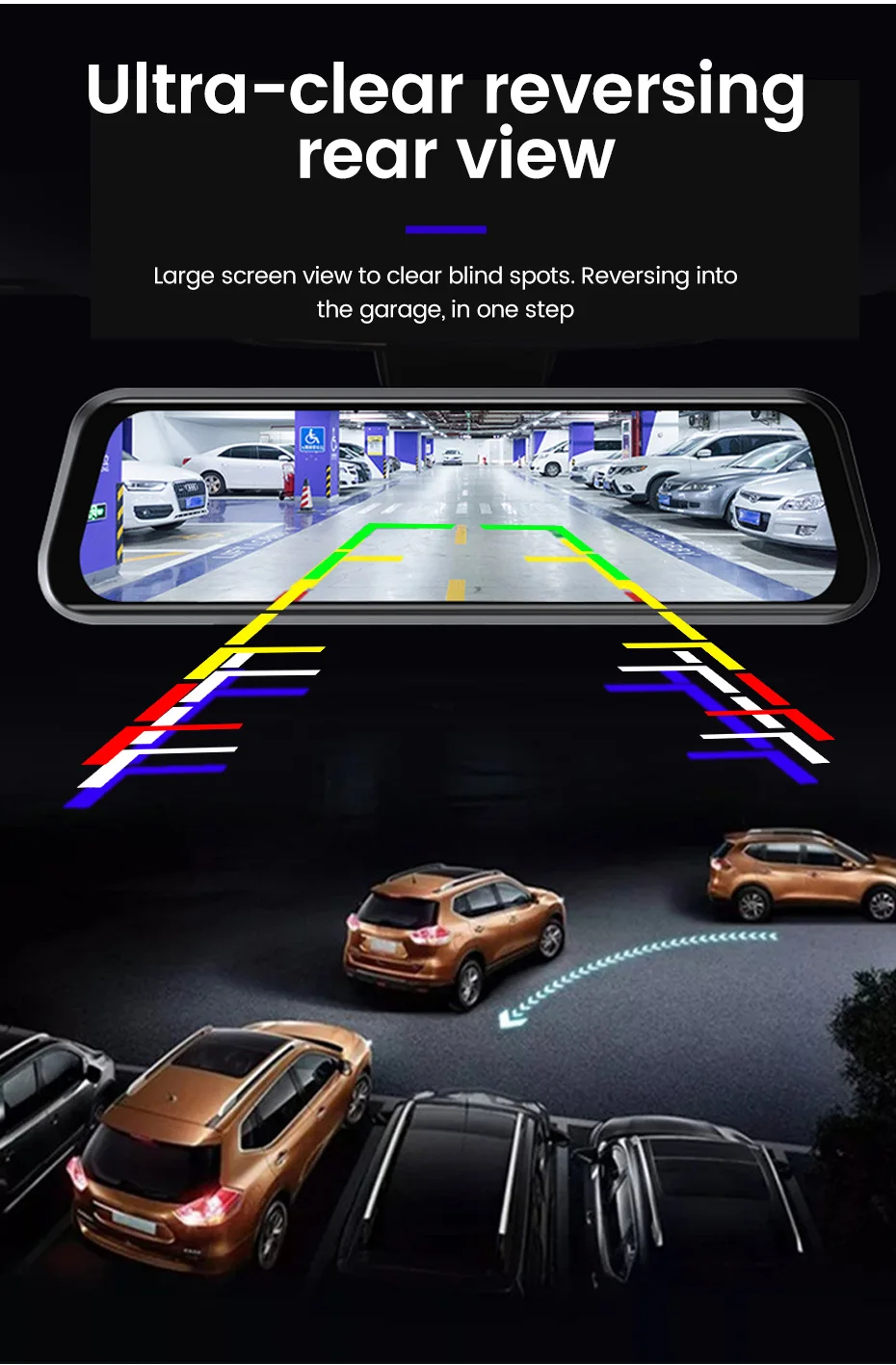 Car DVR ADAS Android 10" Center console mirror GPS FHD 1080P Rear Lens Video Recorder ADAS Dash Cam dashcam Wireless WiFi_13