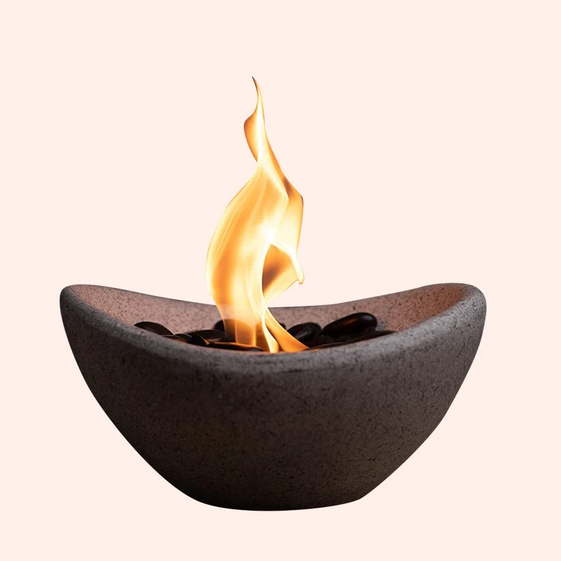 Modern Black Table Top Bio Fireplace Glass With Free Spare Parts And Online Technical Support Service