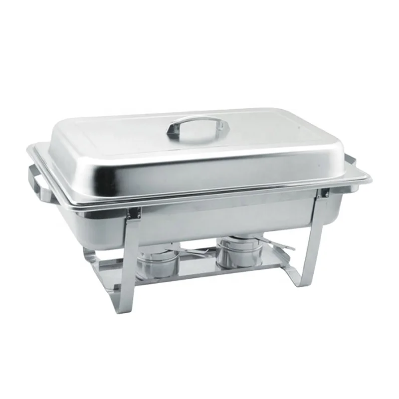 Economy stainless steel folding buffet fuel heater  food warmer dish  chafing dish