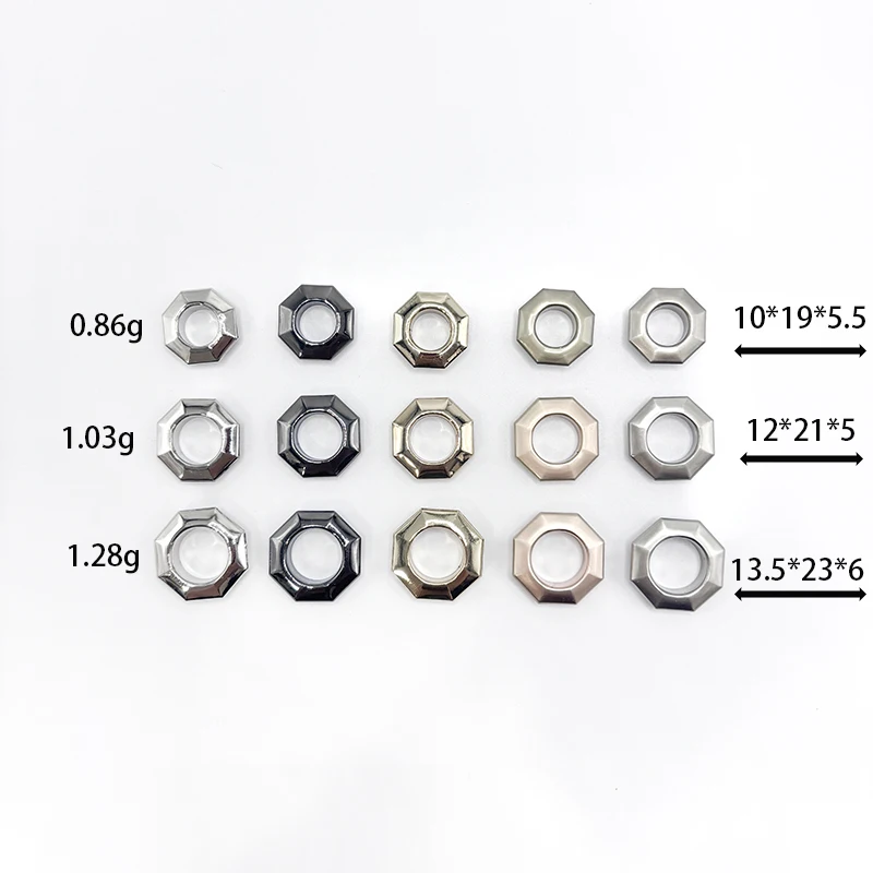 Высококачественные прочные экологически чистые модные латунные металлические отверстия угловой формы для одежды блестящие люверсы