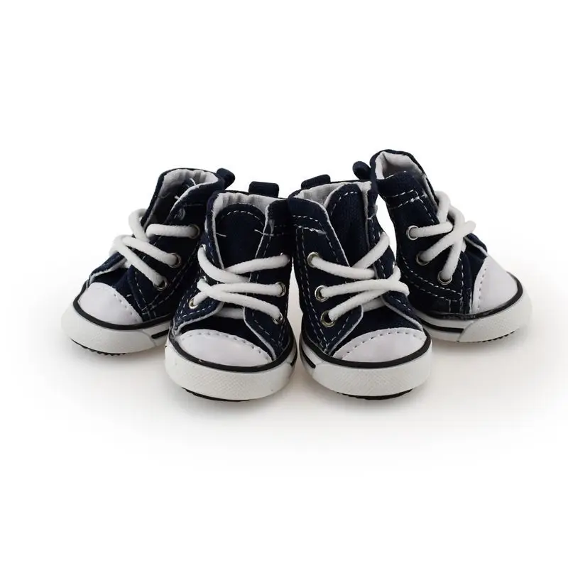 Puppy Canvas Sport Shoes Sneaker Boots Outdoor Shoes Rubber Sole Soft Cotton Inner Fabric Pet Shoes
