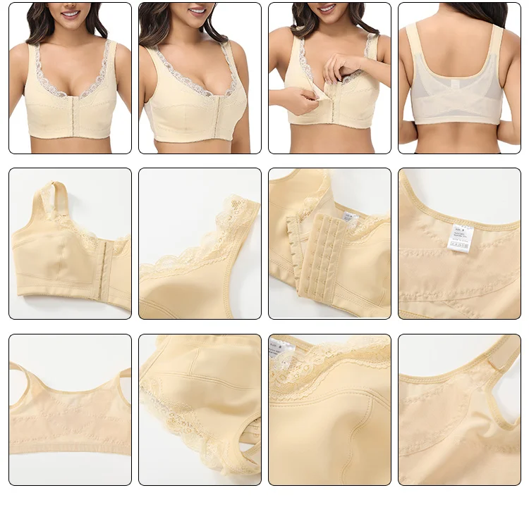 Women plus Size Body Shaper Bra High Compression Post Surgery Bra Fajas para mujer Colombianas Shapewear Bra With Lace
