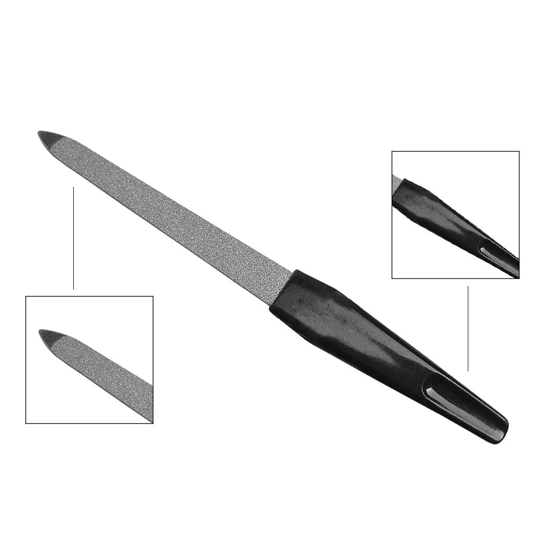 Manicure Pedicure Scrub Nail Arts Tools Thick Professional Stainless Steel Nail File Buffer Metal Double Side Grinding Rod