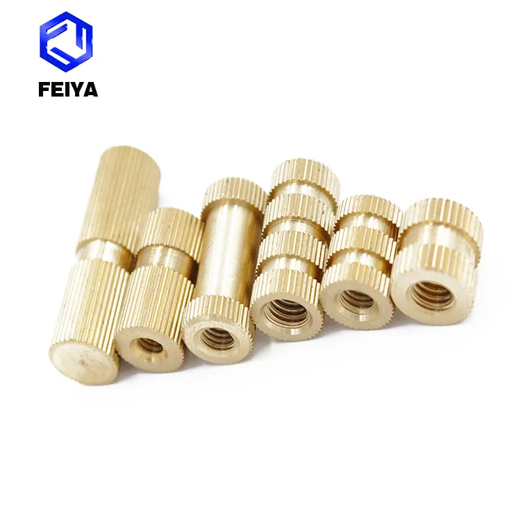 Customized Knurling Brass Threaded Inserts Nut Plain Finish for Fastening Plastic