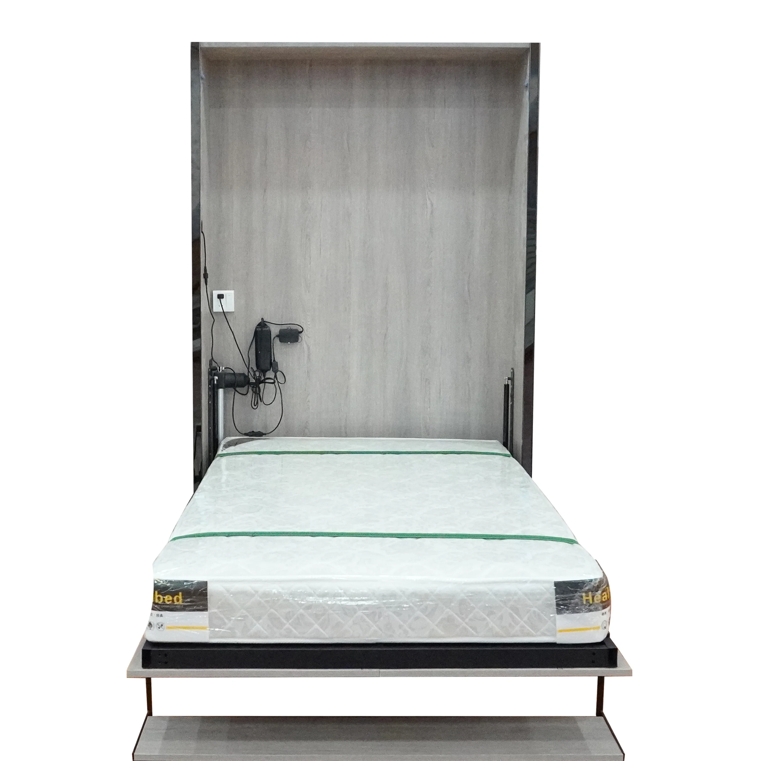 Transformable folding wood murphy bed kit vertical electric motorized automatic wall bed mechanism