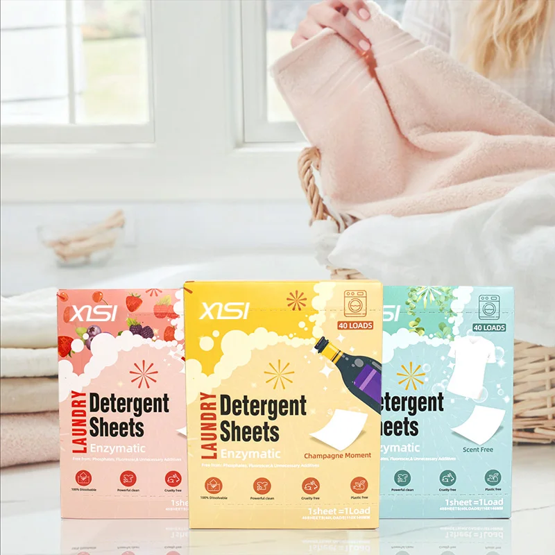 Eco Friendly Super Concentrated Laundry Detergent Sheets  Dissolve Fast
