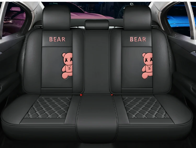 New Car Decorative Pink Girly Seats Cover Universal Leather Four Seasons Pad Interior Accessories Cushion Auto Car Seat Covers