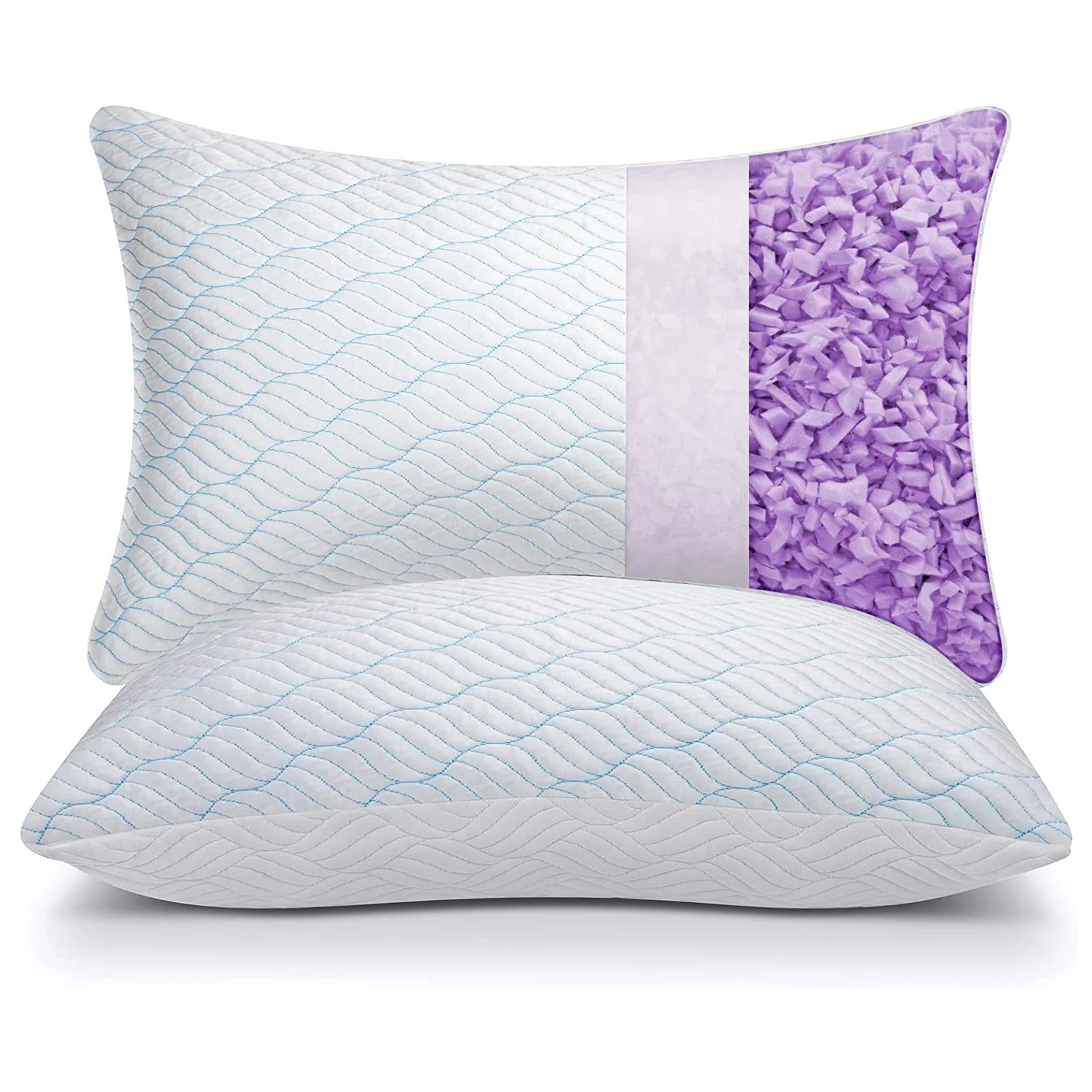 lavender pillow cooling Shredded Memory Foam Pillows for Sleeping Cool Cold Pillow Queen Size
