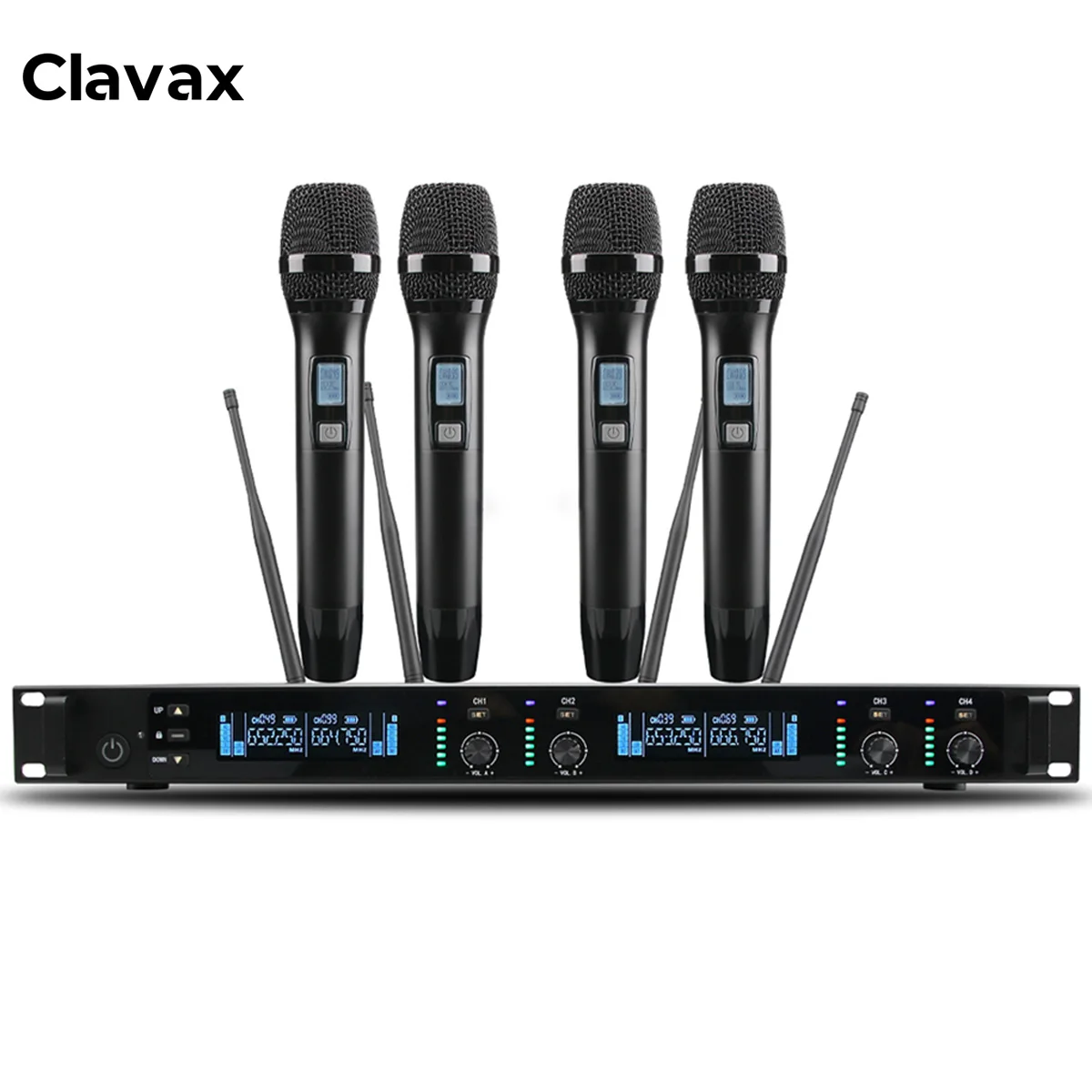 Clavax CLPM-KU24 Высококачественная UHF 4-канальная Беспроводная караоке-микрофонная система для семейного караоке сценического представления