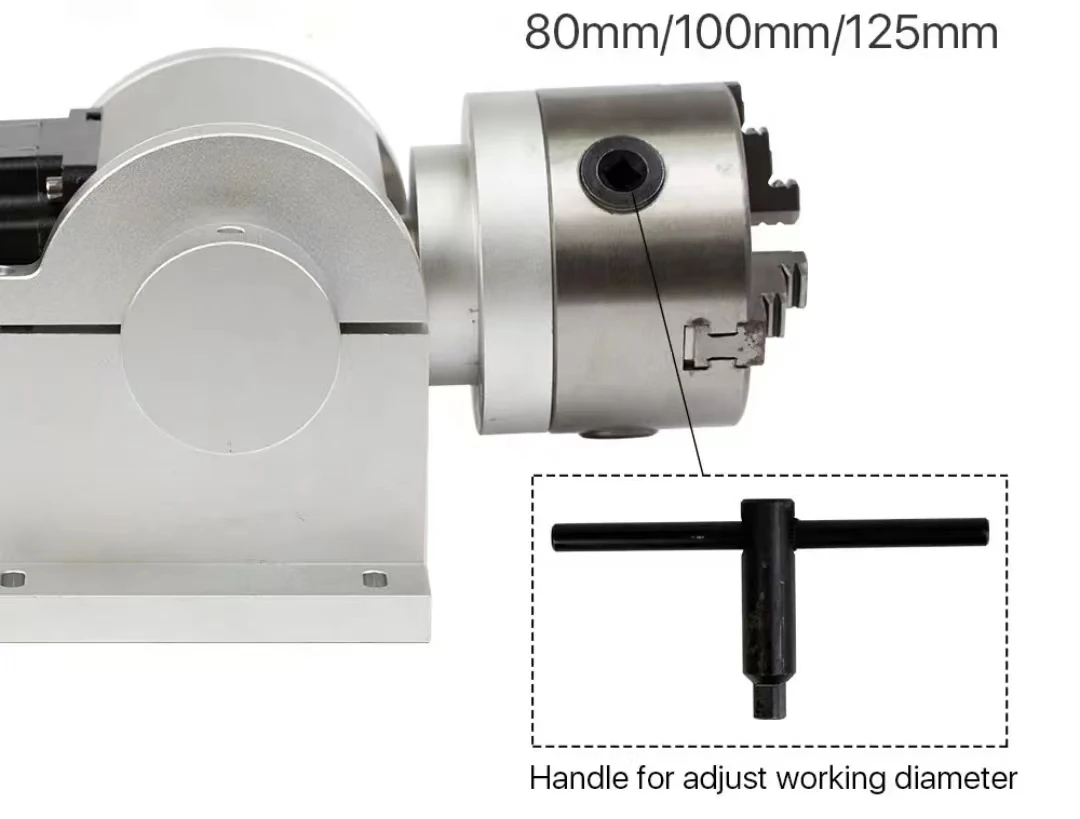 ZIXU Essential Laser Equipment Parts Mini Rotary Milling Head Attachment Omtech Rotary Axis for 40W CO2 Laser Marking Machine