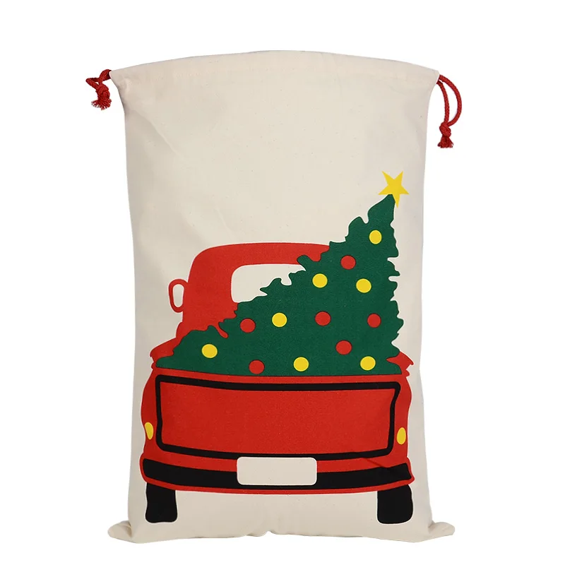 wholesale Santa bag Big santa sacks Christmas cotton bag pull rope personalized Christmas gift bag